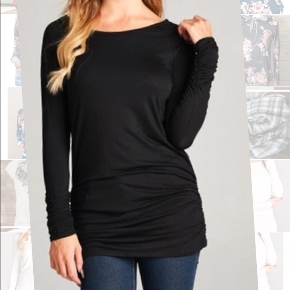Long black cinched side top